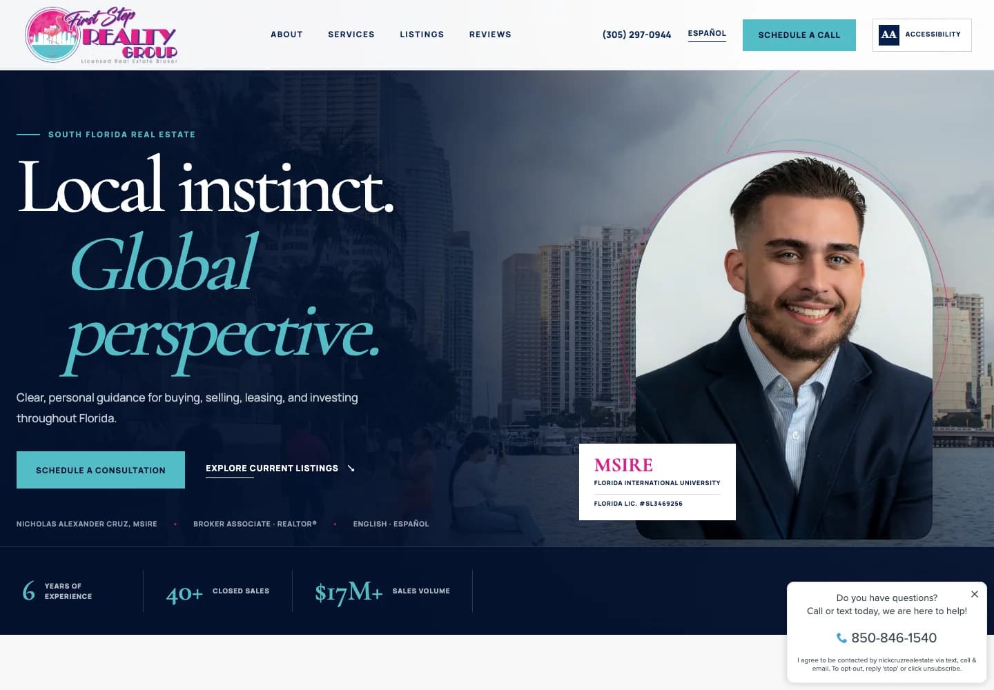 Nick Cruz Real Estate website reference